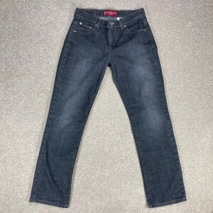 Vintage Levis 505 Jeans Womens 6 Black Nouveau Straight Stretch Distressed Denim